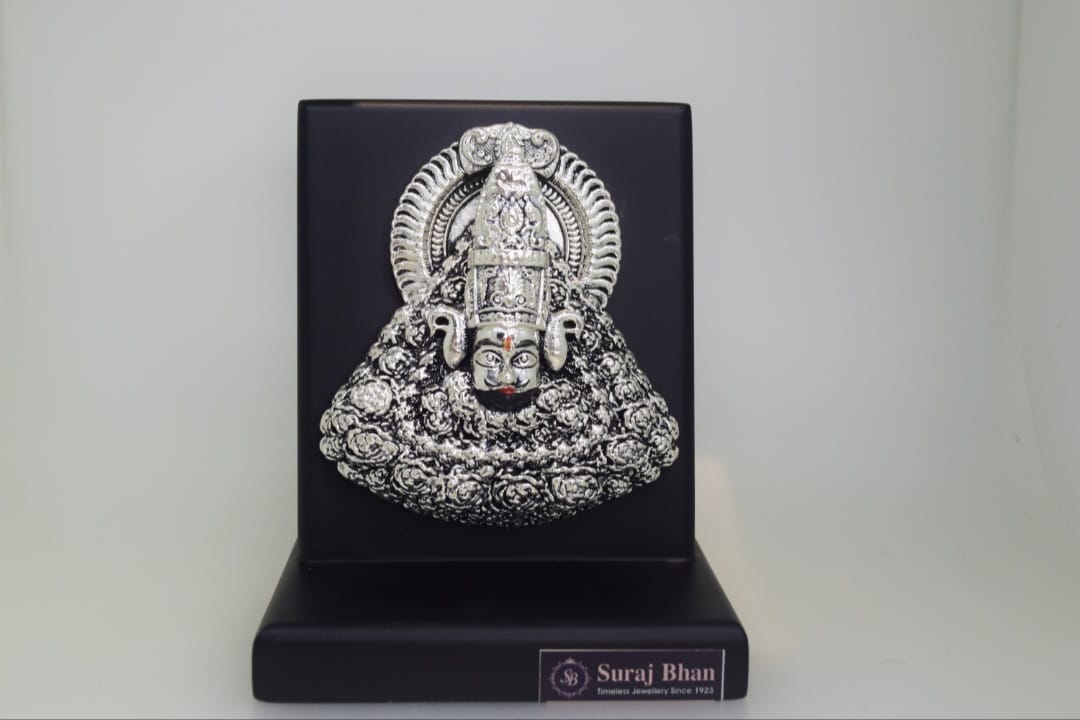 Suraj Bhan Jewellery Hub - Shyam Baba 999 Silver Plated Wooden Artwork
